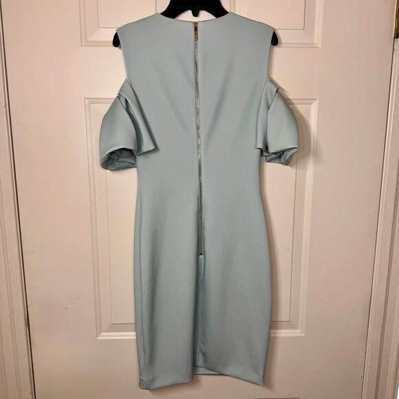 TED BAKER BODYCON FLORAL DRESS SLEEVELESS DROP SLEEVES WOMEN’S SIZE 0 (US 2) - Picture 6 of 8